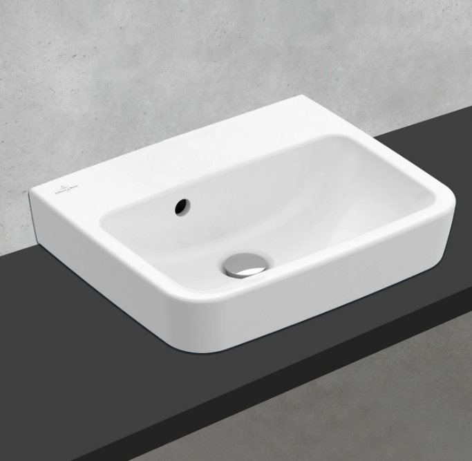 Villeroy&Boch O.Novo umywalka nablatowa bez otworu na baterię z przelewem 45x37 cm biała Weiss Alpin CeramicPlus 43444JR1