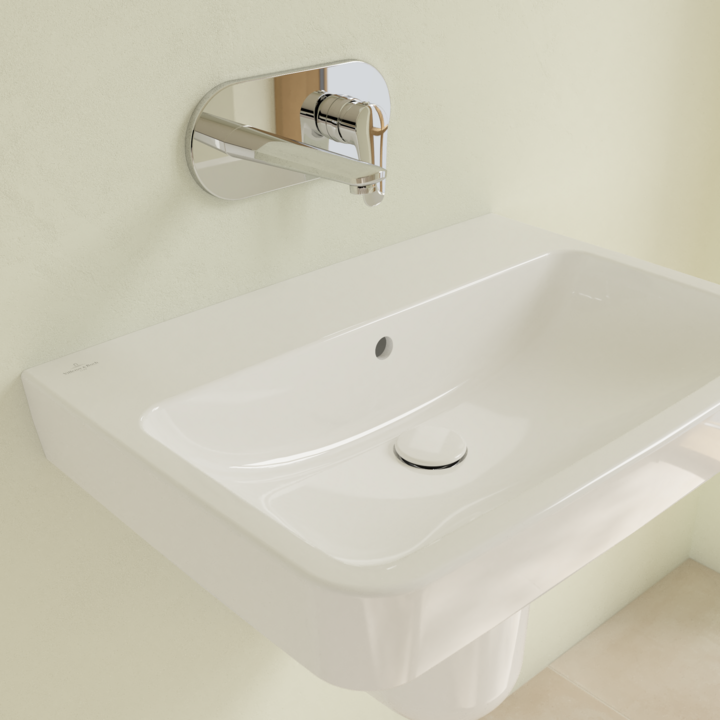 Villeroy&Boch O.Novo umywalka wisząca bez otworu na baterię z przelewem 65x46 cm biała Weiss Alpin CeramicPlus 4A4167R1