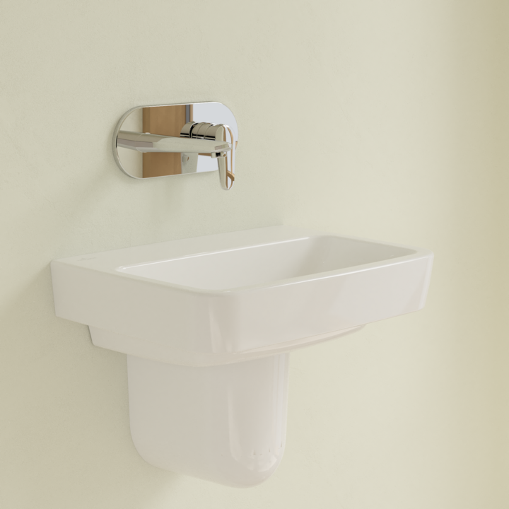 Villeroy&Boch O.Novo umywalka wisząca bez otworu na baterię bez przelewu 45x37 cm biała Weiss Alpin CeramicPlus 434448R1