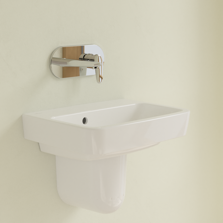 Villeroy&Boch O.Novo umywalka wisząca bez otworu na baterię z przelewem 45x37 cm biała Weiss Alpin 43444701