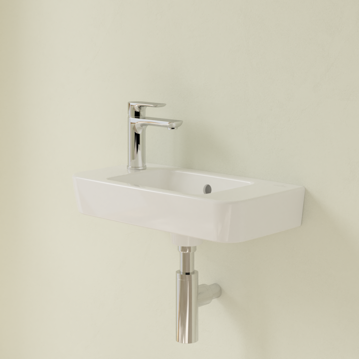 Villeroy&Boch O.Novo umywalka wisząca asymetryczna 50x25 cm lewa biała Weiss Alpin 4342L501