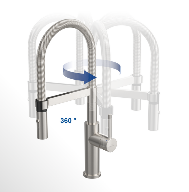 Villeroy&Boch Steel Expert 2.0 bateria kuchenna z elastyczną wylewką stal szczotkowana 928000LC