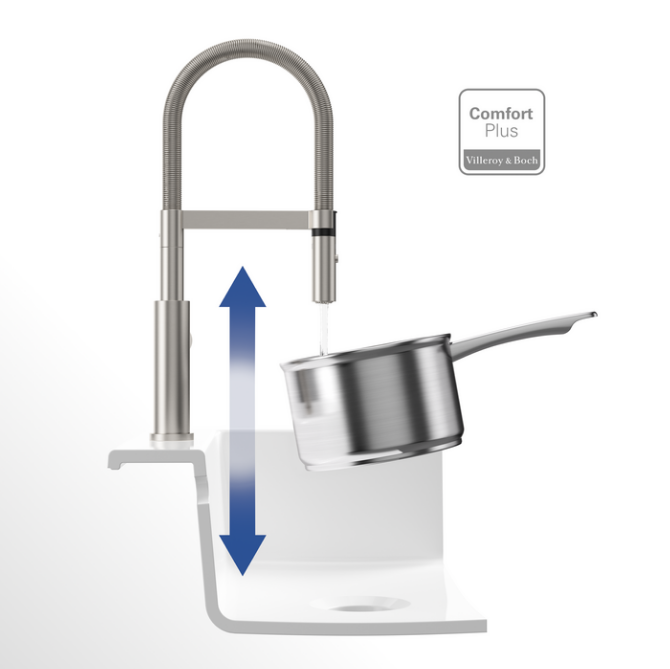 Villeroy&Boch Steel Expert 2.0 bateria kuchenna z elastyczną wylewką stal szczotkowana 928000LC