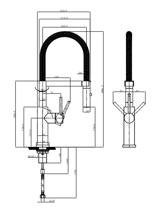 Villeroy&Boch Steel Expert 2.0 bateria kuchenna z elastyczną wylewką antracyt 92800005