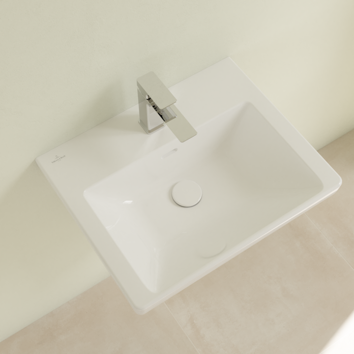 Villeroy&Boch Subway 3.0 umywalka wisząca 55x44 cm z przelewem Weiss Alpin CeramicPlus 4A7055R1