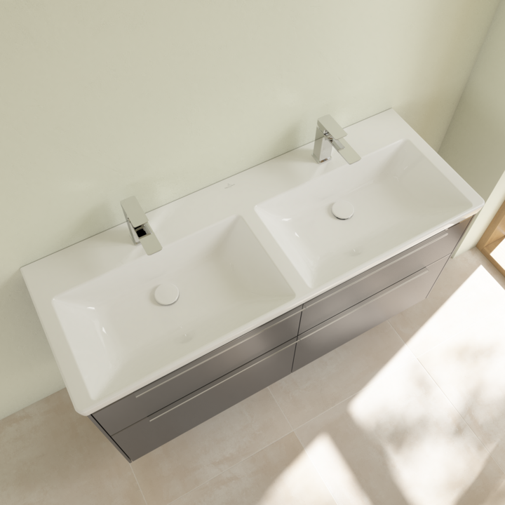 Villeroy&Boch Subway 3.0 umywalka meblowa podwójna 130x47 cm bez przelewu weiss alpin 4A71D101