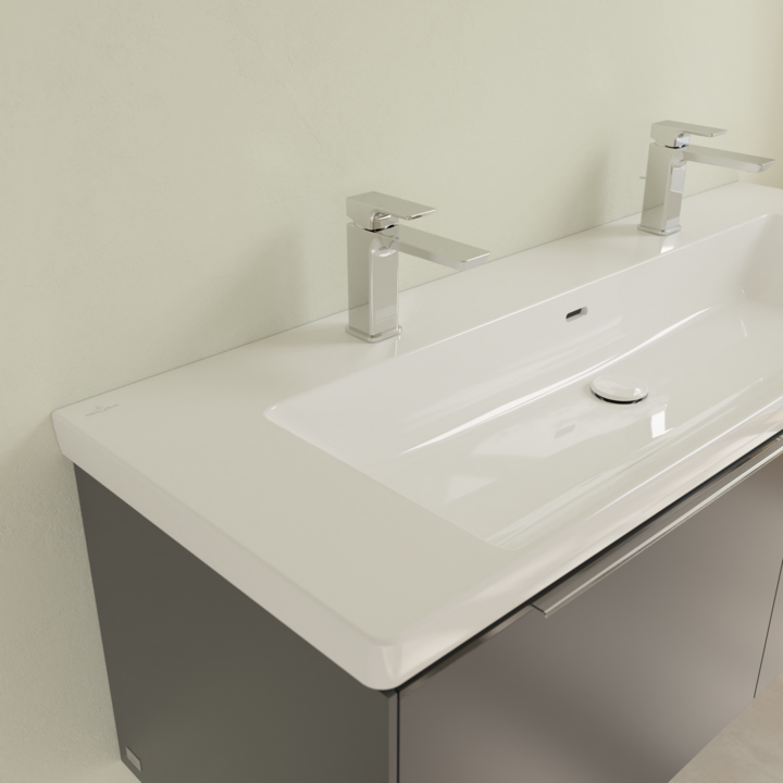 Villeroy&Boch Subway 3.0 umywalka meblowa 130x47 cm z 2 otworami z przelewem weiss alpin CeramicPlus 4A70D4R1