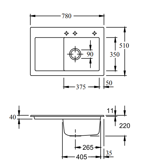 Villeroy&Boch Subway 45 zlewozmywak ceramiczny 1 komora z prawej strony Snow White CeramicPlus 671402KG