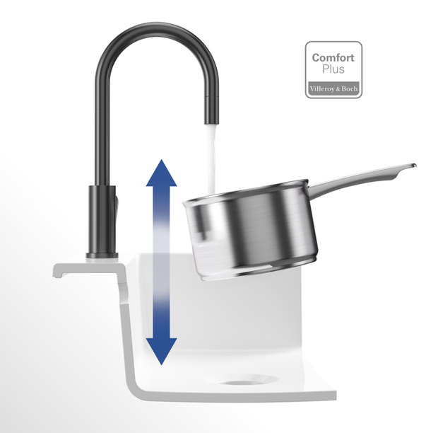 Villeroy&Boch Umbrella Flex bateria kuchenna z wyciąganą wylewką antracyt 92540005