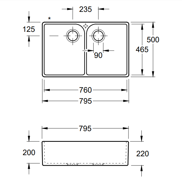 Villeroy&Boch Farmhouse 80X zlewozmywak ceramiczny 2 komory Weiss Alpin CeramicPlus 638001R1