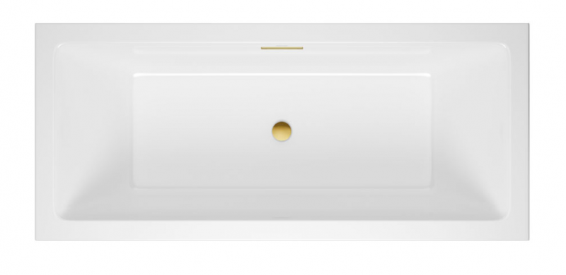 Excellent Heaven Slim wanna prostokątna 160x75 z syfonem złoty i nogami WAEX.HEV16WHS + ARIN.FLOW.GL