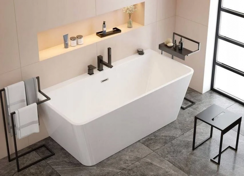 Deante Mokko Nero wieszak wolnostojący z półką czarny ADM N632