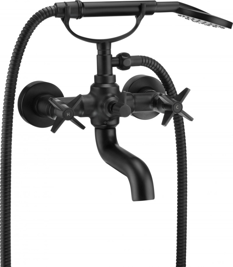 Deante Temisto Nero bateria wannowa ścienna czarny matowy BQTN11D