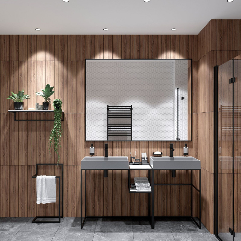 Deante Correo konsola łazienkowa stojąca 60x40 cm czarny matowy CKCN60A