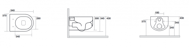 Kerasan Flo Norim muszla WC wisząca 54x36 cm biały 311101