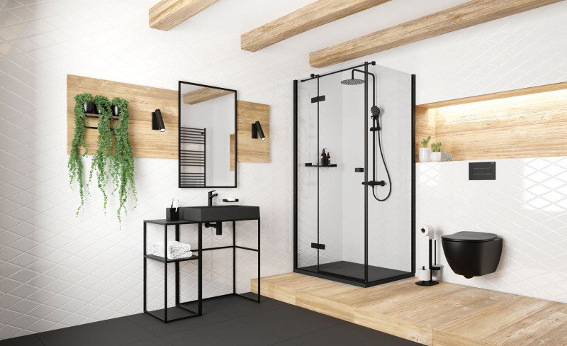 Deante Correo brodzik prostokątny płaski 120x80 granit czarny matowy KQRN44B