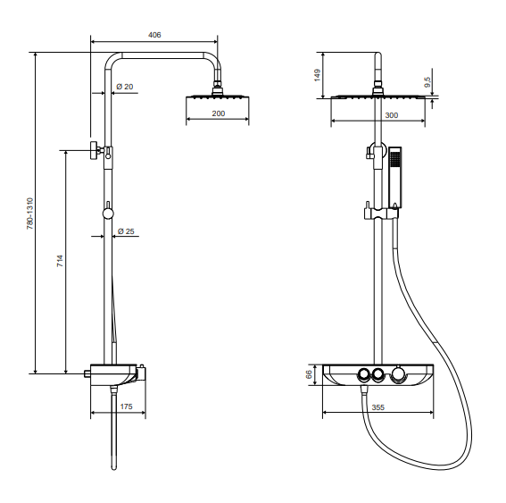 Excellent Krotos Rain zestaw prysznicowy z deszczownicą 30x20 chrom AREX.8080CR