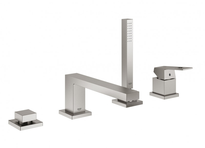 Grohe Eurocube bateria wannowa czterootworowa stal nierdzewna 19897DC1