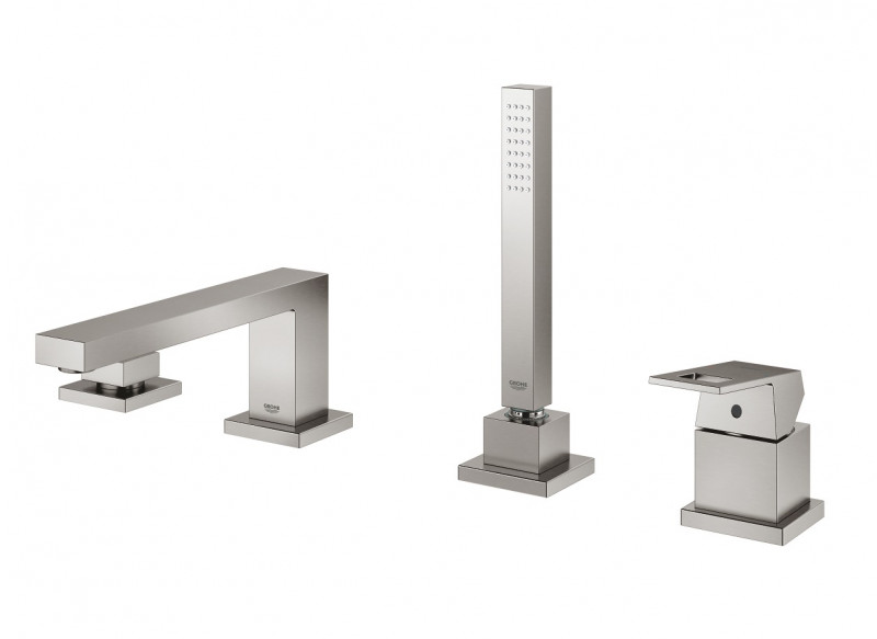 Grohe Eurocube bateria wannowa czterootworowa stal nierdzewna 19897DC1