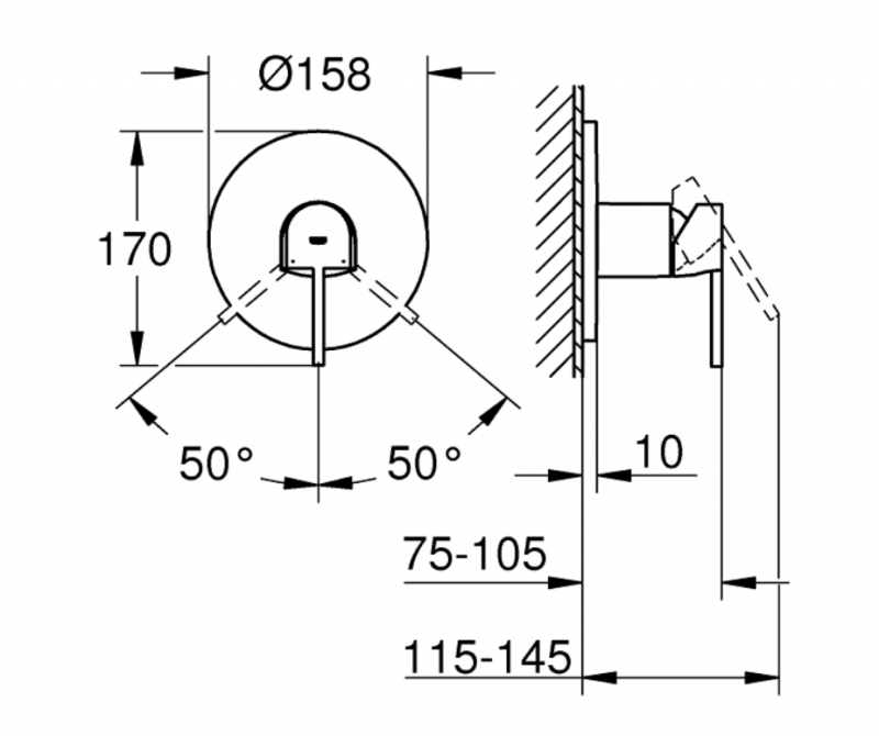 Grohe Plus bateria prysznicowa podtynkowa stal nierdzewna 24059DC3