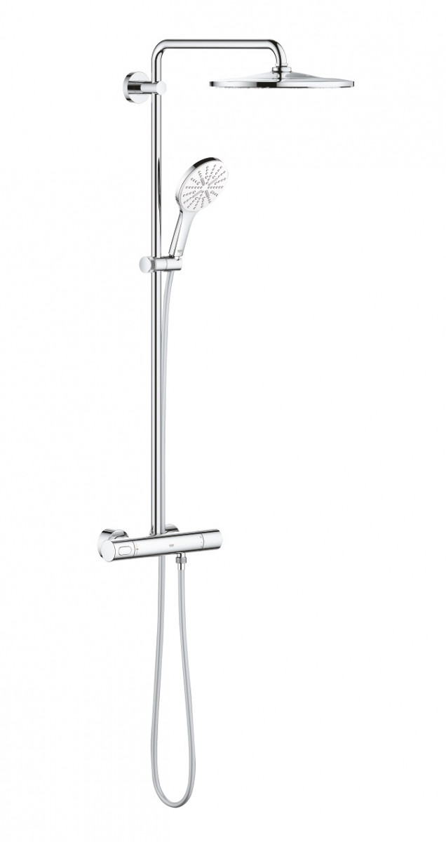 Grohe Rainshower SmartAcive 310 termostatyczny zestaw prysznicowy z deszczownicą 31x31 moon white 26647LS0
