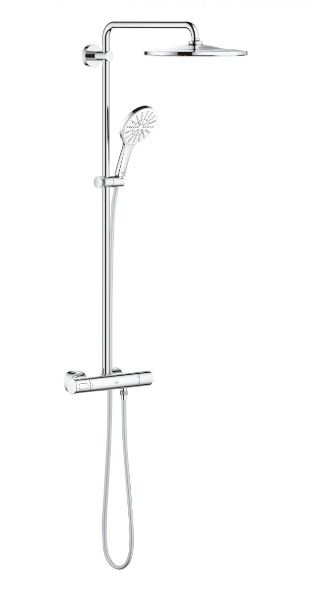 Grohe Rainshower SmartAcive 310 termostatyczny zestaw prysznicowy z deszczownicą 31x31 moon white 26648LS0
