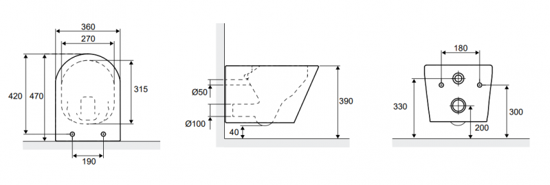 Excellent Joker muszla wisząca bezrantowa Flash-Rim 47 cm + deska wolnoopadająca biały CENL.4504.470.WH