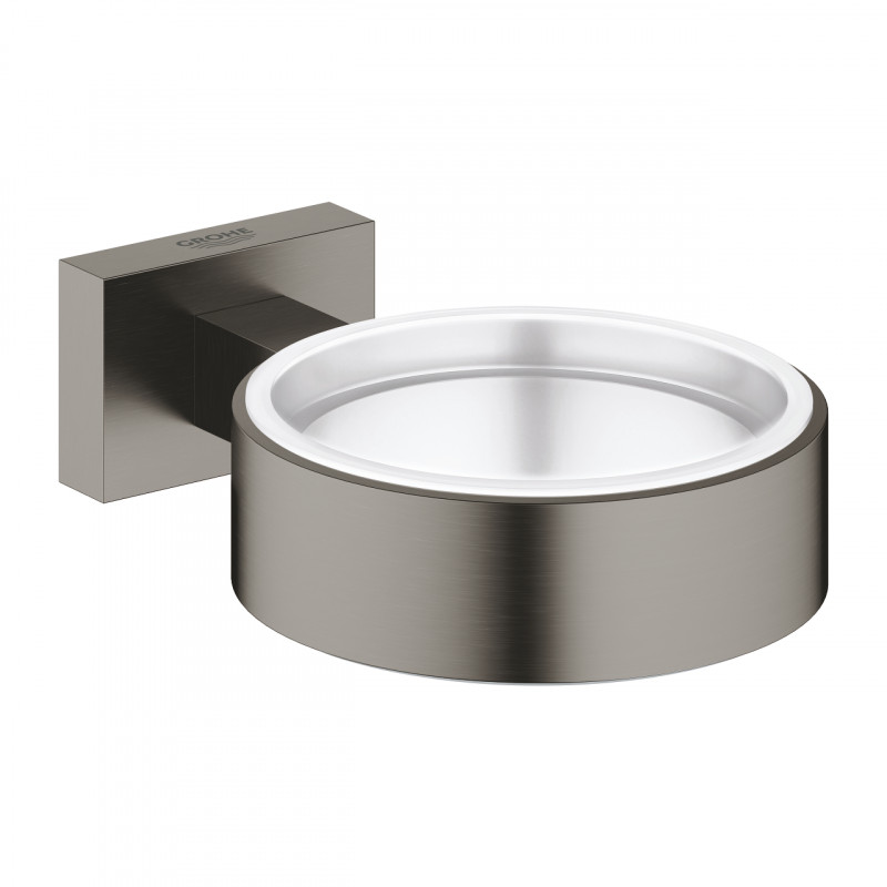 Grohe Essentials Cube uchwyt do szklanki mydelniczki lub dozownika grafit szczotkowany brushed hard graphite 40508AL1