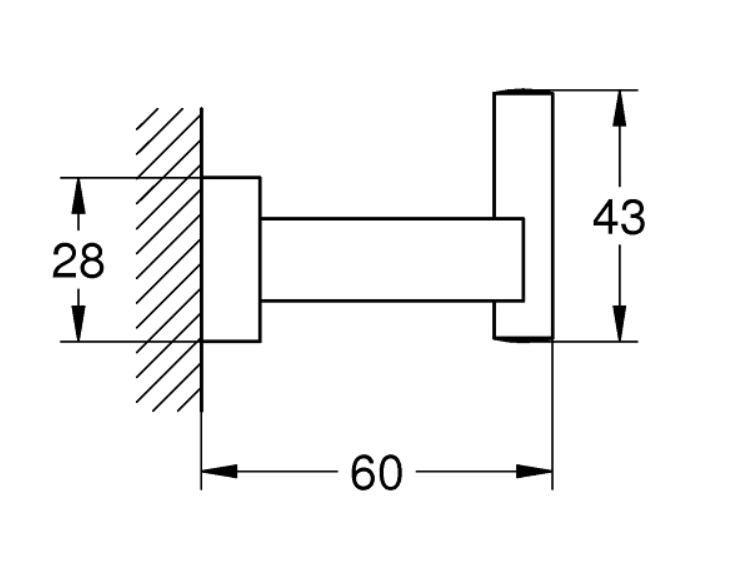 Grohe Essentials Cube wieszak haczyk pojedynczy stal nierdzewna 40511DC1