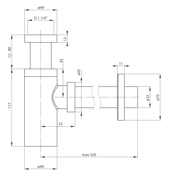 Deante syfon umywalkowy okrągły ozdobny złoty NHCZ31K
