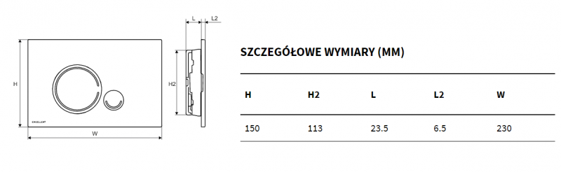 Excellent Ringo przycisk do stelaża WC biały INEX.RI230.150.WH