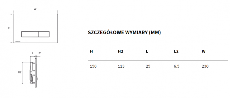 Excellent Aurro Fresh przycisk do stelaża WC chrom INEX.AF230.150.CR