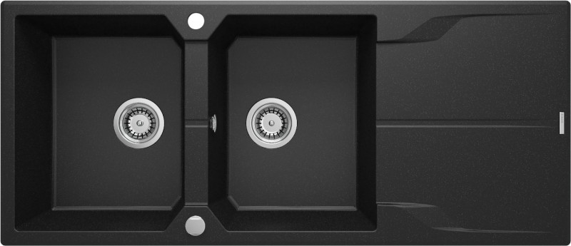 Deante Andante zlewozmywak granitowy 2 komory z ociekaczem grafitowy metalik ZQNG213