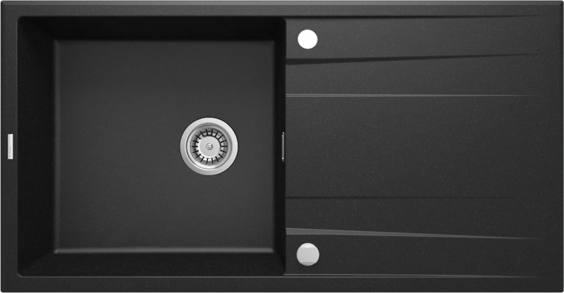 Deante Eridian zlewozmywak granitowy 1 komora z ociekaczem grafit metalik ZQEG713