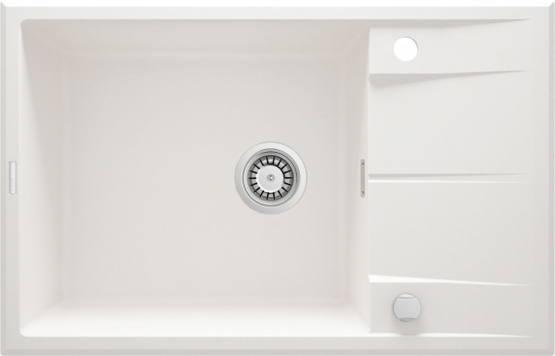 Deante Eridian zlewozmywak granitowy 1 komora z ociekaczem alabaster ZQEA11B