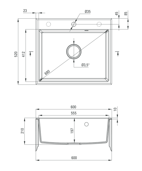 Deante Andante zlewozmywak granitowy 1 komora bez ociekacza piasek ZQN7103
