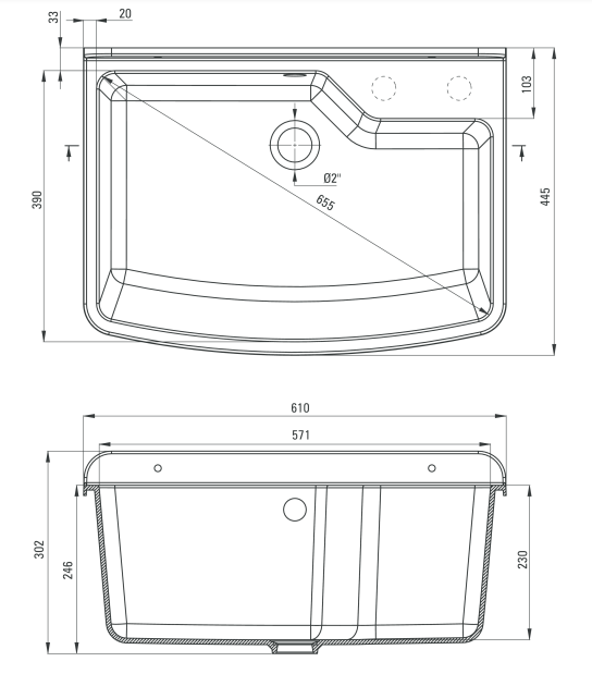 Deante Garden zlewozmywak gospodarczy 1 komora szary matowy ZYT310B