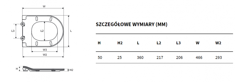 Excellent Axel Doto 48 deska zwykła wolnoopadająca slim biały CEEX.1405.485.WH