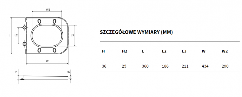 Excellent Ness deska zwykła wolnoopadająca biały CENL.3515.500.WH