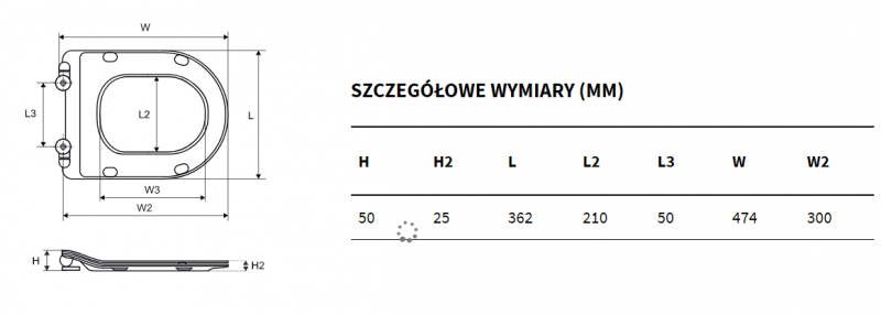Excellent Axel Doto 54 deska zwykła wolnoopadająca slim biały CEEX.1405.545.WH