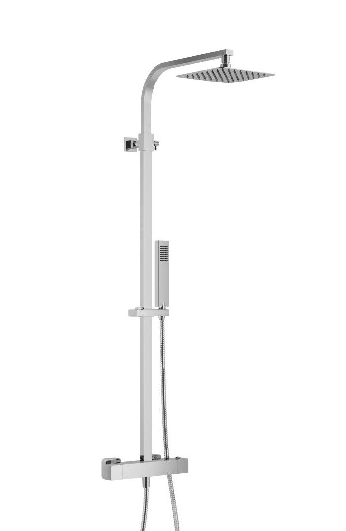 Actima Rain Square termostatyczny zestaw prysznicowy podtynkowy z deszczownicą 20x20 chrom ARAC.SY.108CR