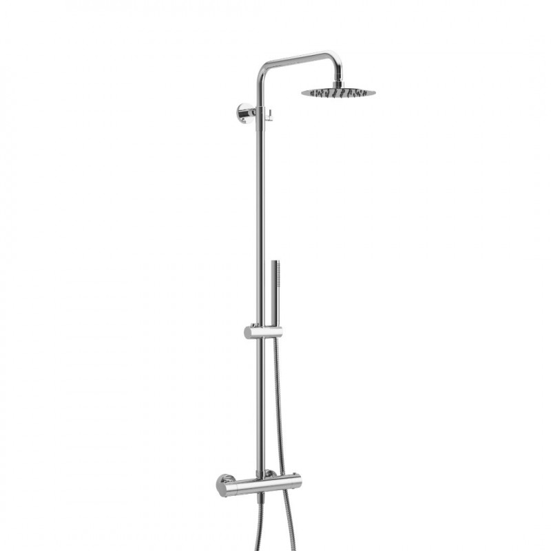 Actima Rain Round termostatyczny zestaw prysznicowy podtynkowy z deszczownicą 20x20 chrom ARAC.SY.107CR