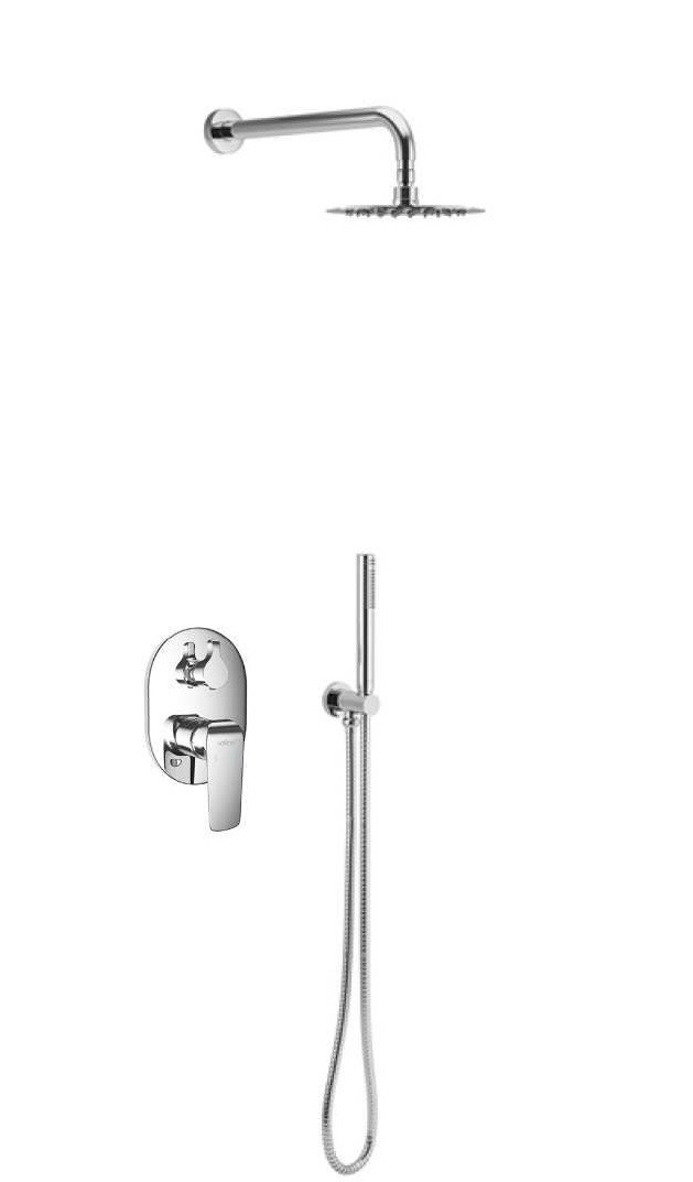 Actima Clever zestaw prysznicowy podtynkowy z deszczownicą 20x20 chrom ARAC.SET.4145CR