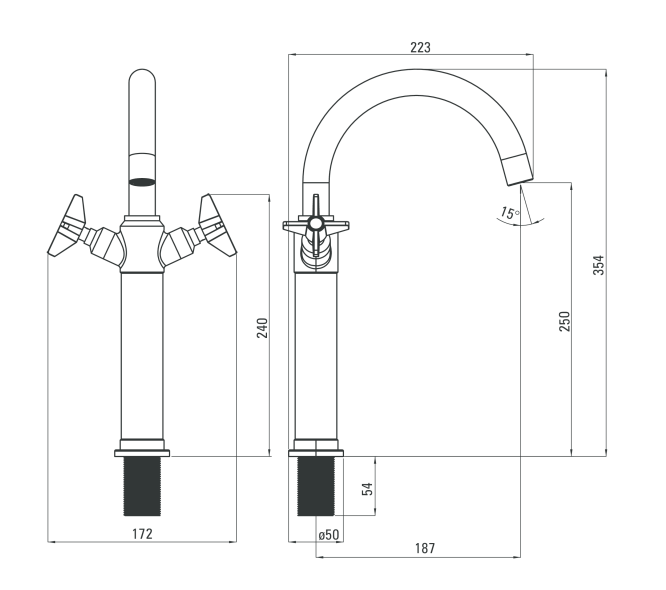 Deante Temisto bateria umywalkowa wysoka z korkiem klik-klak chrom połysk BQT025D