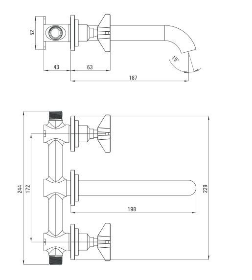 Deante Temisto bateria umywalkowa podtynkowa chrom połysk BQT054D