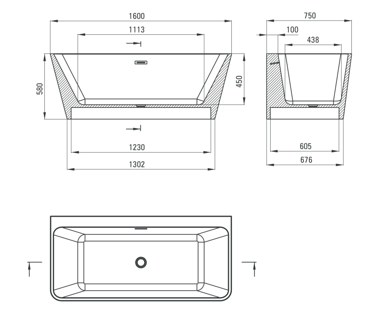 Deante Hiacynt wanna wolnostojąca przyścienna akrylowa 160x75 biały KDH 016W