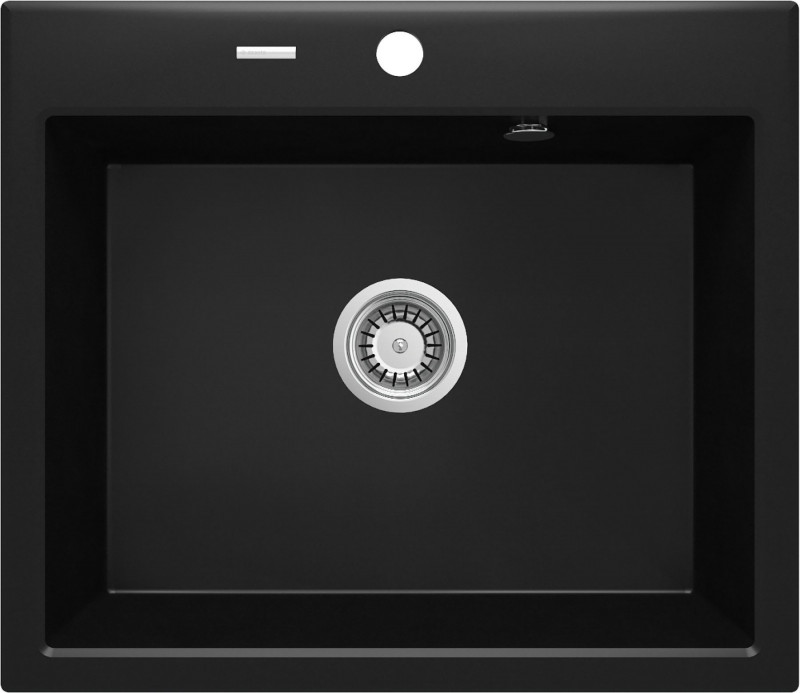 Deante Andante zlewozmywak granitowy 1 komora bez ociekacza czarny matowy ZQNN103