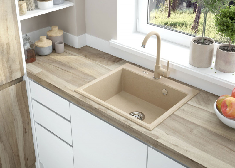 Deante Andante zlewozmywak granitowy 1 komora bez ociekacza piasek ZQN7103