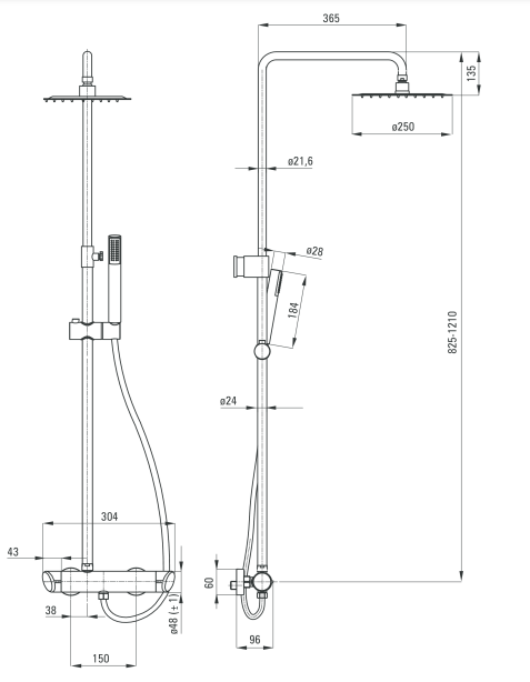 Deante Arnika zestaw prysznicowy z deszczownicą 30x30 złoty NACZ1QK