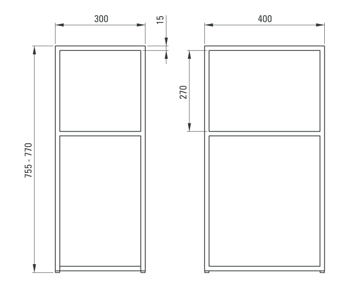 Deante Correo słupek do konsoli 30x40 cm czarny matowy CKCN30A